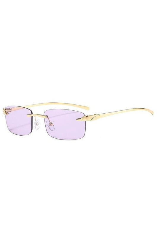 Lunettes de soleil vintage sans monture à verres transparents