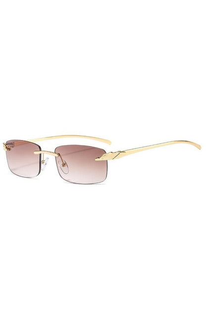 Lunettes de soleil vintage sans monture à verres transparents