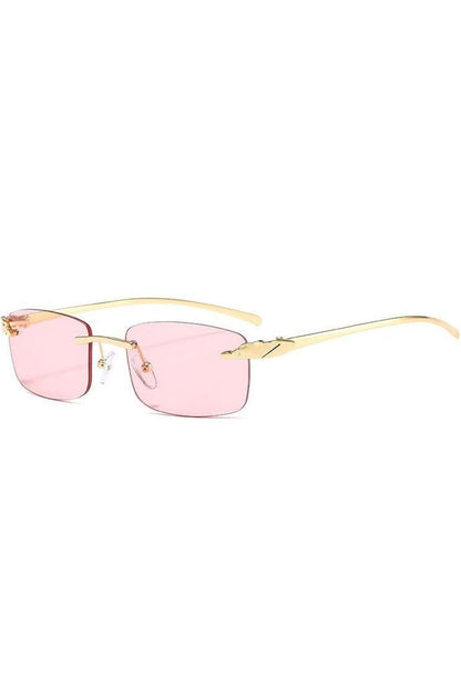 Lunettes de soleil vintage sans monture à verres transparents