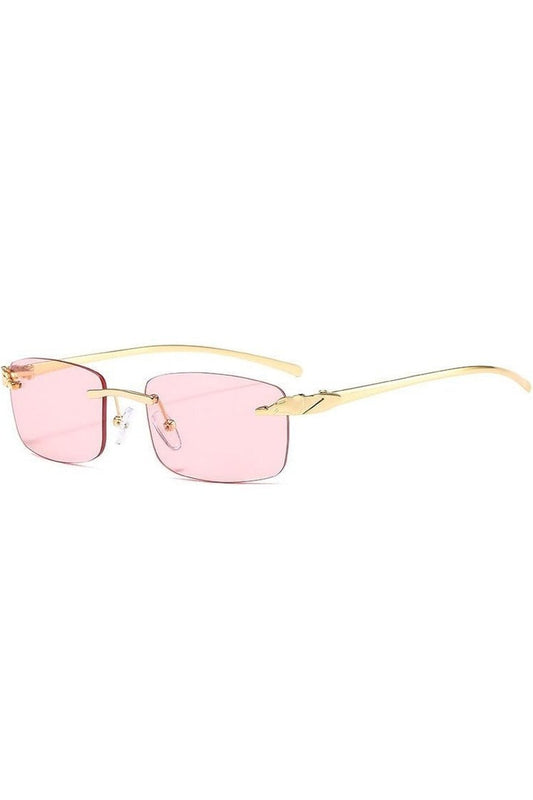Lunettes de soleil vintage sans monture à verres transparents