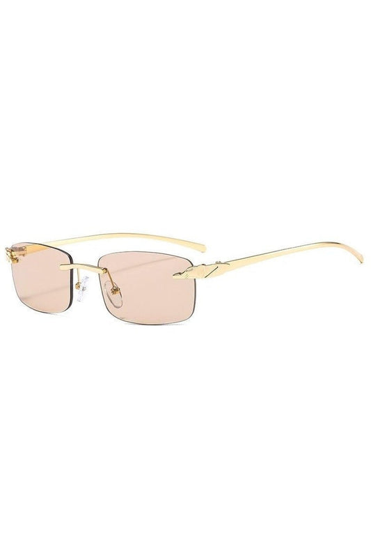 Lunettes de soleil vintage sans monture à verres transparents