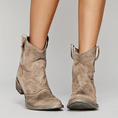 Bottes Cowboy Vintage Femme Élégantes en Cuir Noir Taille 36 à 43
